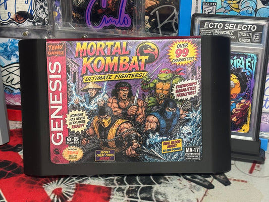 Temu Mortal Kombat – “Ultimate Fighters!” – (Jumbo Sega Genesis Style Art Cartridge 5.75x9)