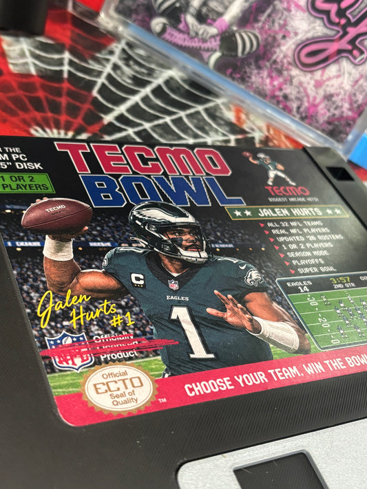 Jalen Hurts – “TECMO BOWL ’26” – (Jumbo Floppy Disk Art 8.75x8)
