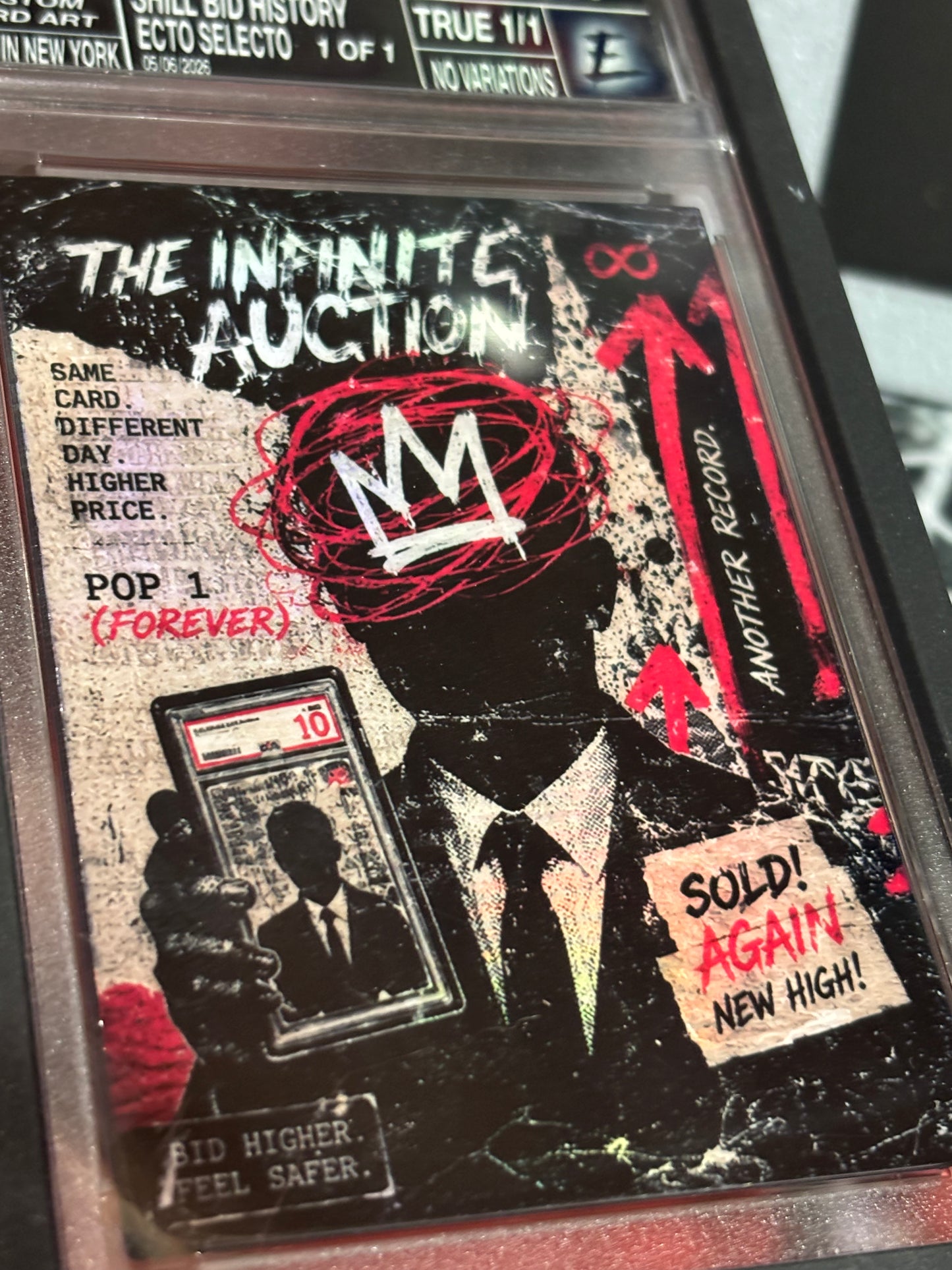 The Infinite Auction – “Shill Bid History” – (Ecto Selecto 1/1 Custom Slab Art Card)