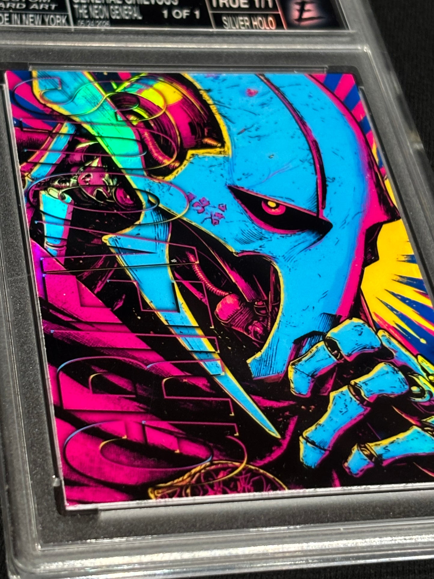 GENERAL GRIEVOUS — “THE NEON GENERAL” — (Ecto Selecto 2.5x3.5 Slabbed Art Card)