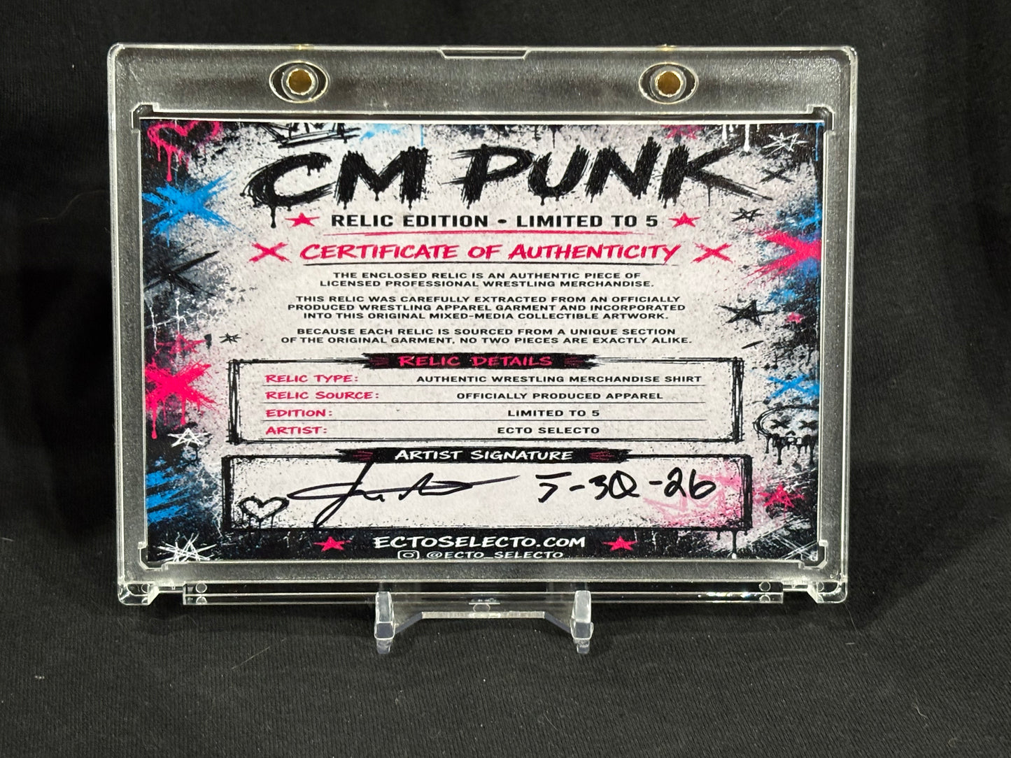 CM Punk Relic Edition – Authentic WWE Shirt Relic Card (Limited to 5)