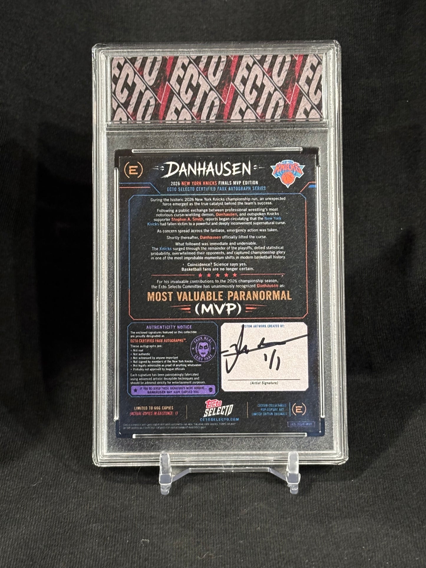 Danhausen Knicks MVP Card – Faux Autograph Championship Edition | Limited Run Ecto Selecto Collectible