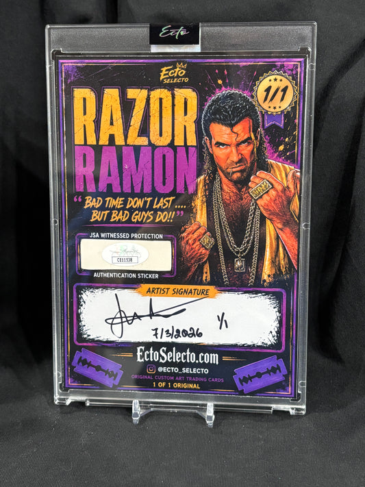 Razor Ramon 5x7 Cut Signature Art Card – JSA Authenticated – Artist Signed – True 1/1 Original