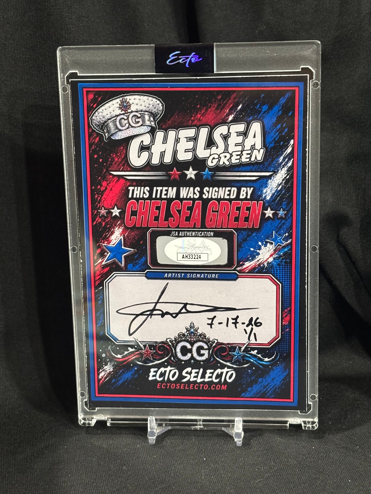 Chelsea Green 4×6 Cut Signature Card – 1/1 | Handcrafted Original | JSA Authenticated