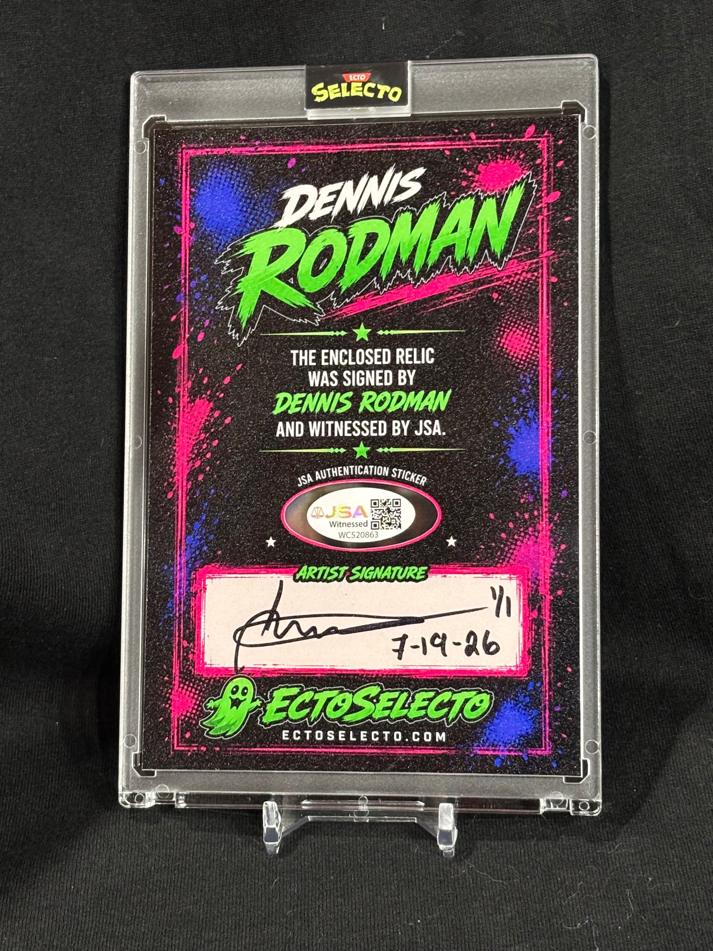 Dennis Rodman 4x6 Cut Signature Art Card – JSA Witnessed Autograph | 1/1 Custom Collectible