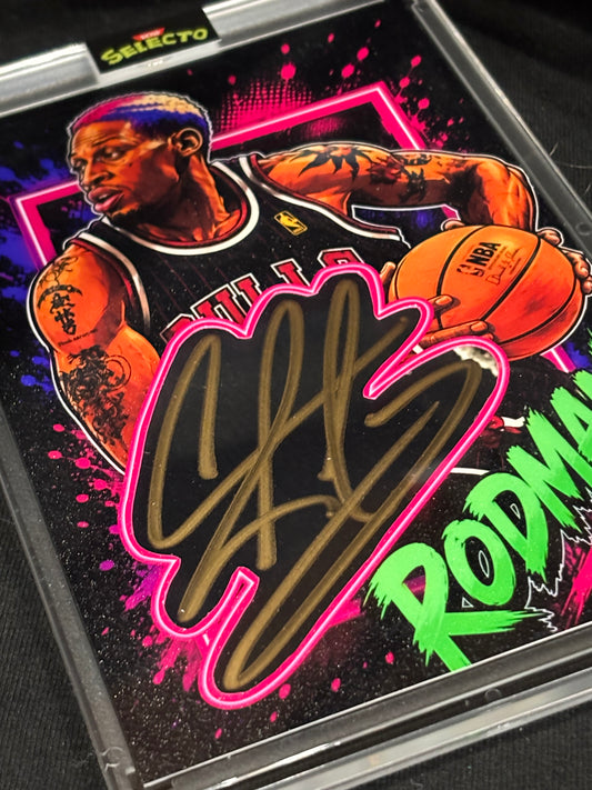 Dennis Rodman 4x6 Cut Signature Art Card – JSA Witnessed Autograph | 1/1 Custom Collectible