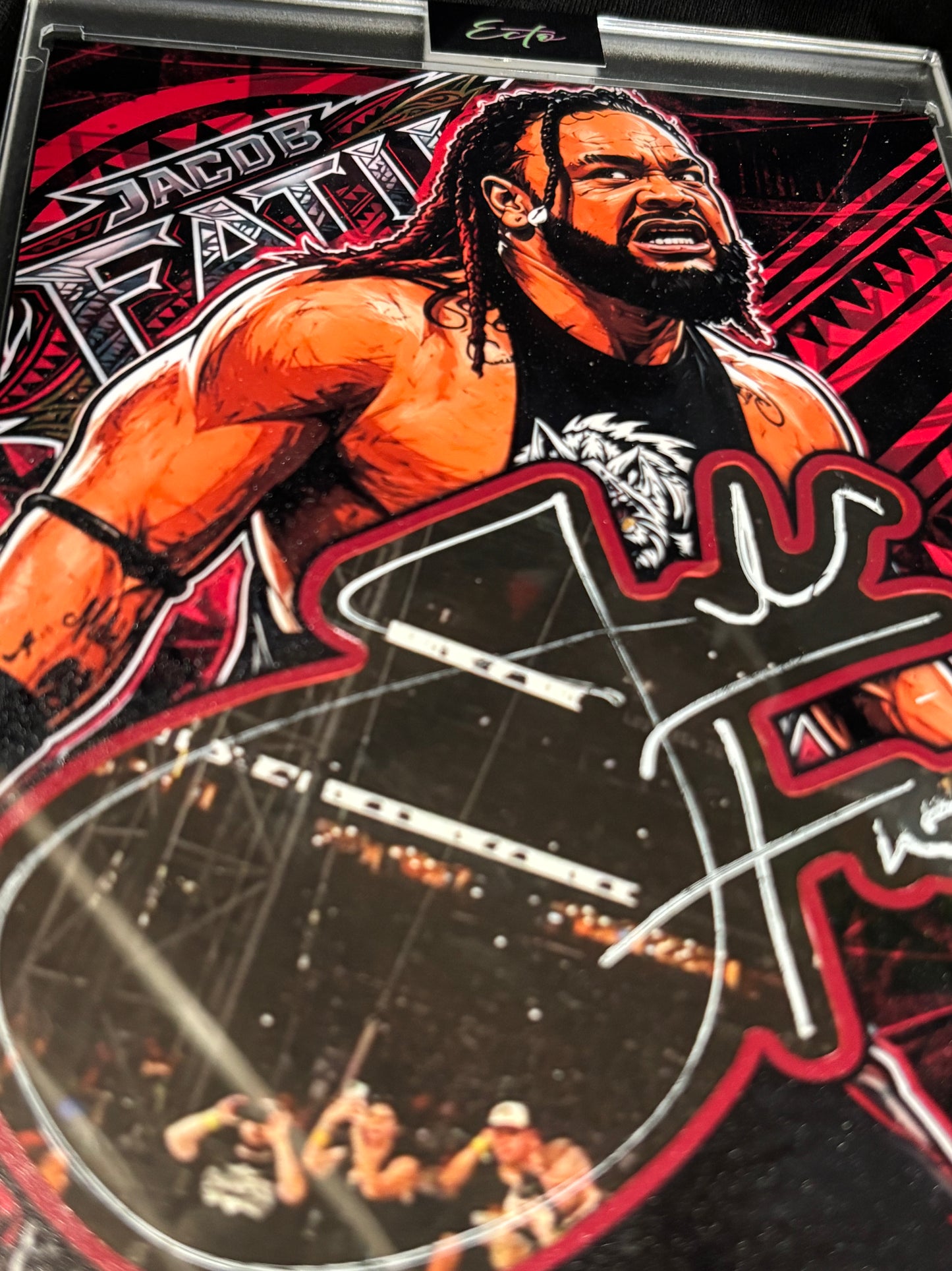 Jacob Fatu 5x7 Cut Signature Card | Original Ecto Selecto Artwork | PSA Certified Auto | 1/1 Custom Collectible