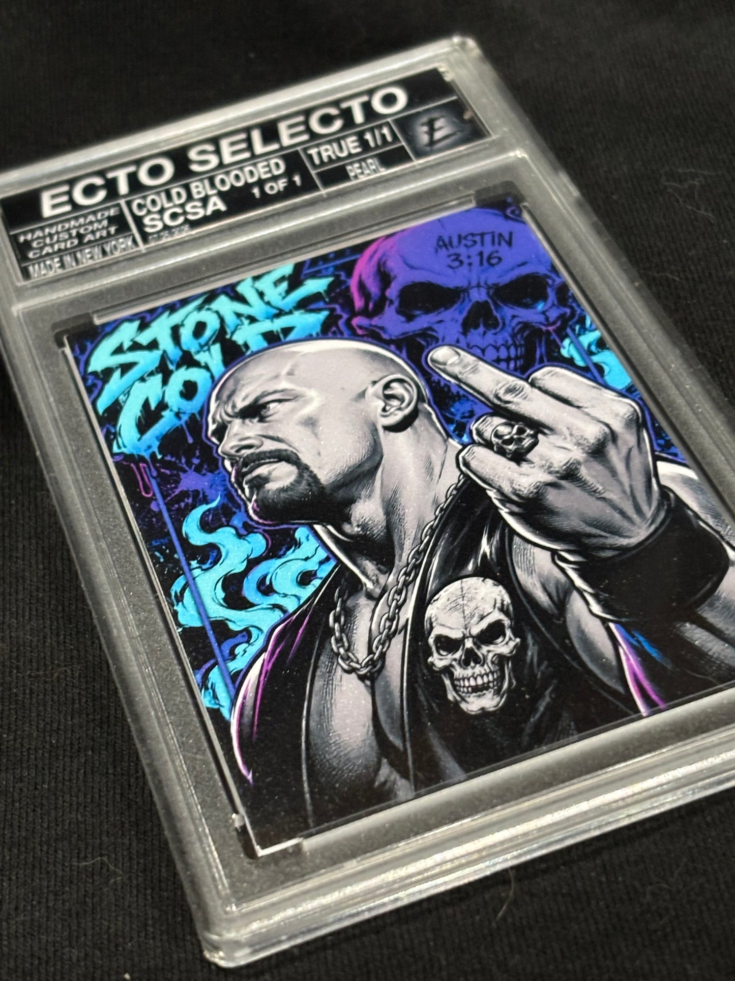 Stone Cold Steve Austin "Cold Blooded" – Ecto Selecto Custom Trading Card
