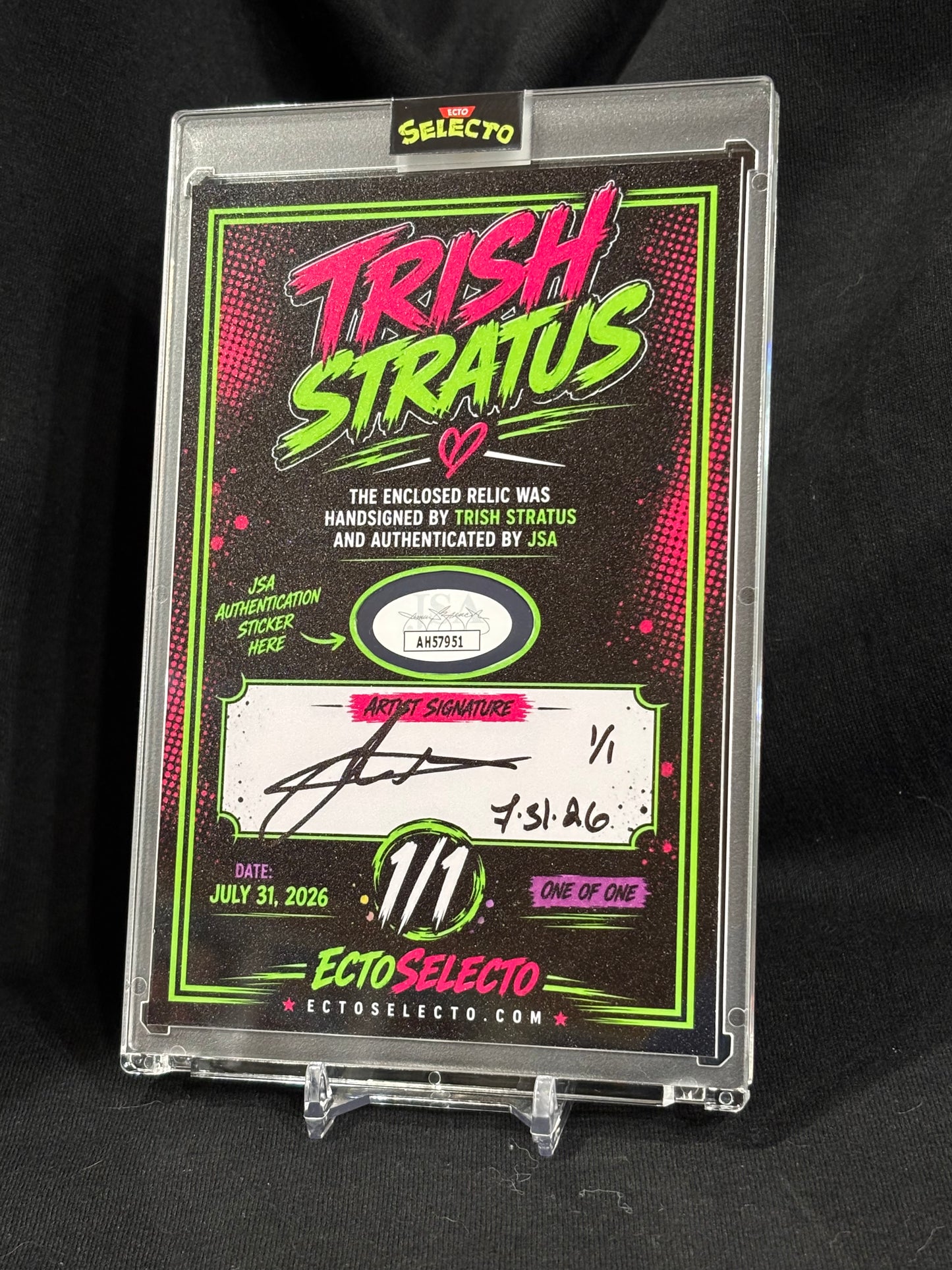 Trish Stratus 4x6 Custom Cut Signature Card | True 1/1 | JSA Authenticated | Artist Signed | Ecto Selecto Exclusive