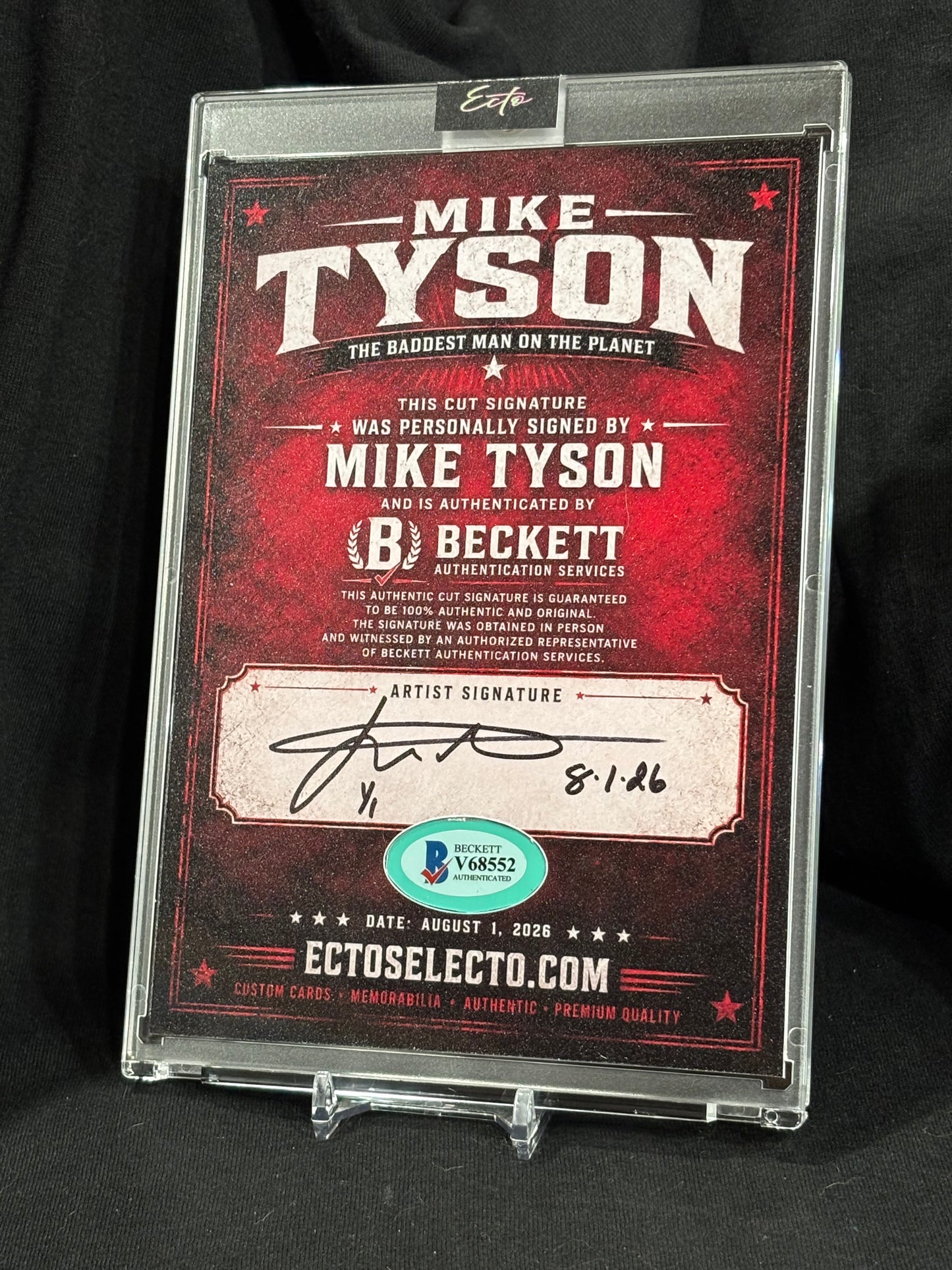 Mike Tyson 5x7 Custom Cut Signature | Beckett Authenticated Auto | Artist Signed 1/1 | EctoSelecto