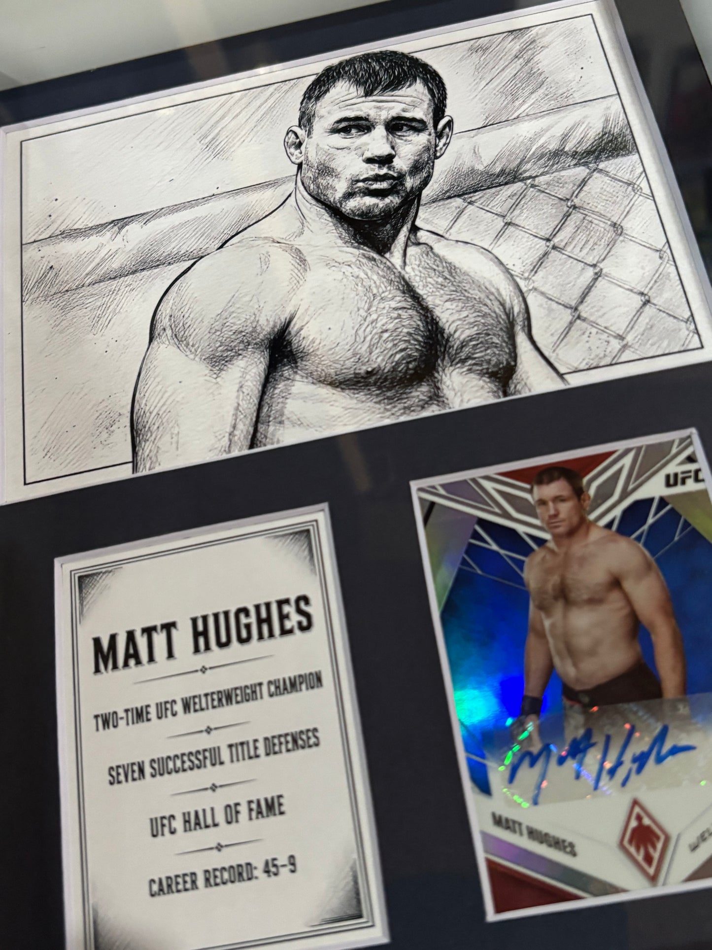 Matt Hughes Signed Panini UFC Card | One-of-a-Kind Framed Display
