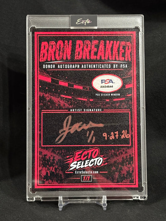 Bron Breakker 4×6 Cut Signature Art Card | PSA Authenticated Autograph | True 1/1