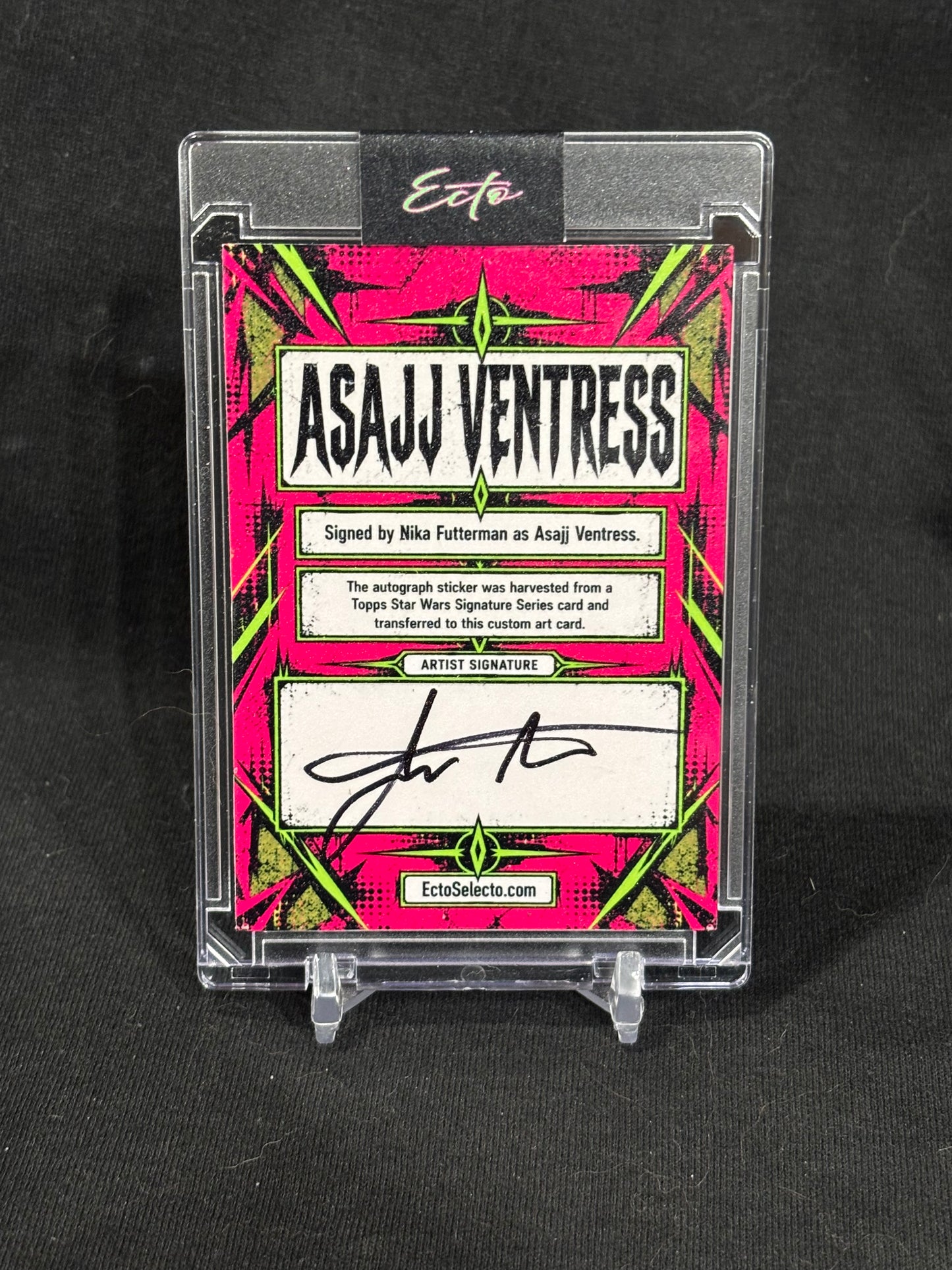 Asajj Ventress “Neon Nightsister” — Nika Futterman Autograph Custom Art Card