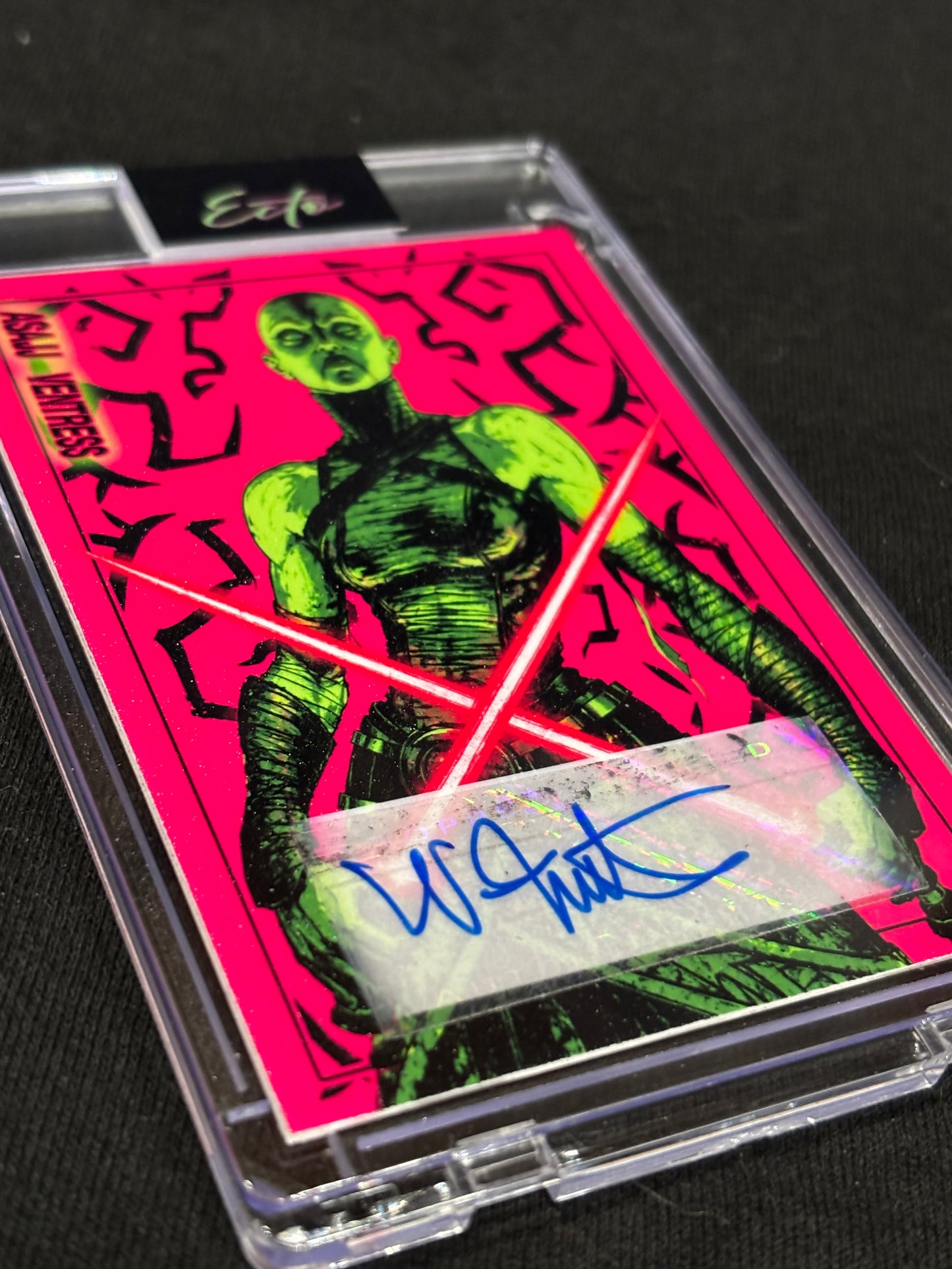 Asajj Ventress “Neon Nightsister” — Nika Futterman Autograph Custom Art Card