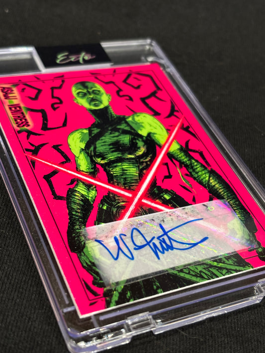 Asajj Ventress “Neon Nightsister” — Nika Futterman Autograph Custom Art Card