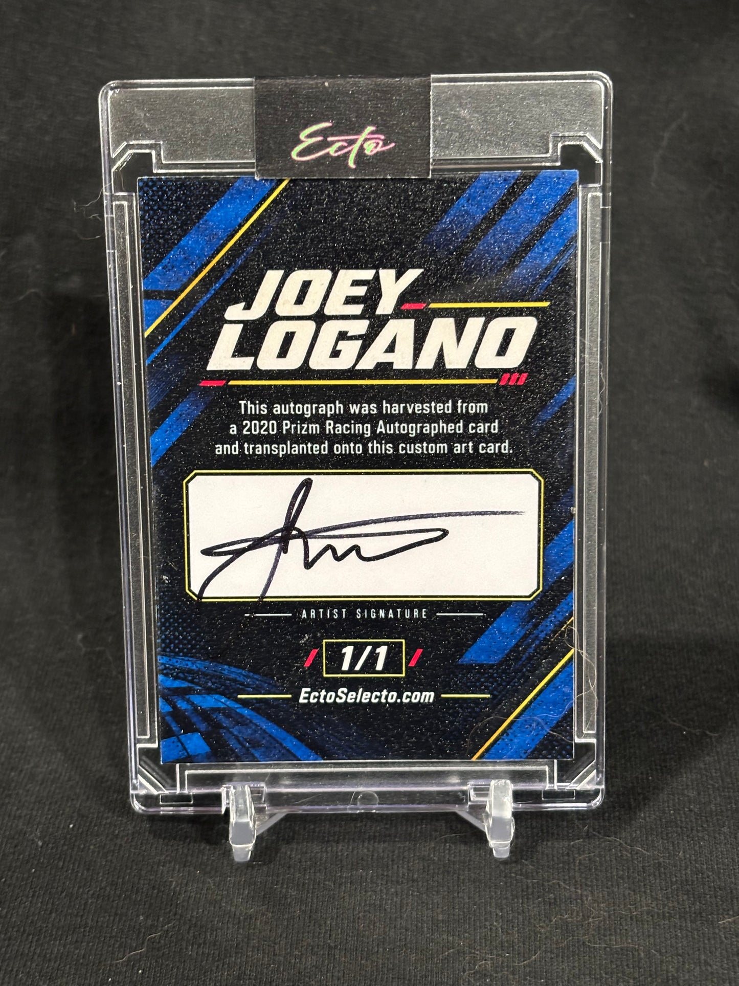 Joey Logano “Full Throttle” — 1/1 Custom Harvested Autograph Art Card