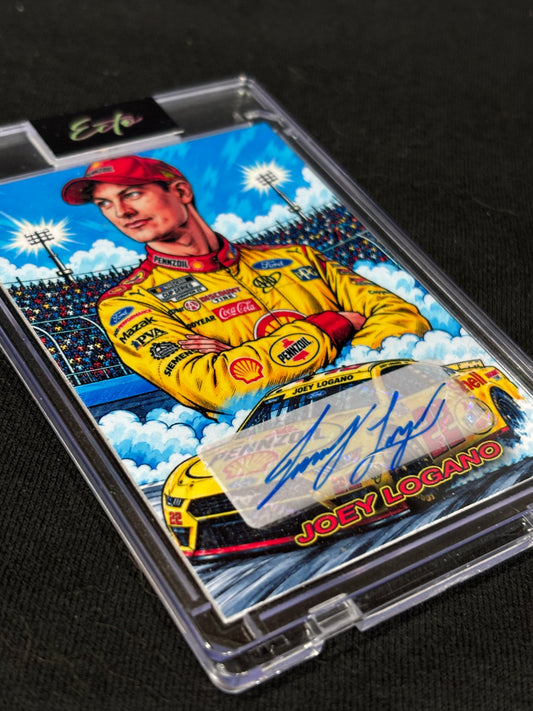 Joey Logano “Full Throttle” — 1/1 Custom Harvested Autograph Art Card