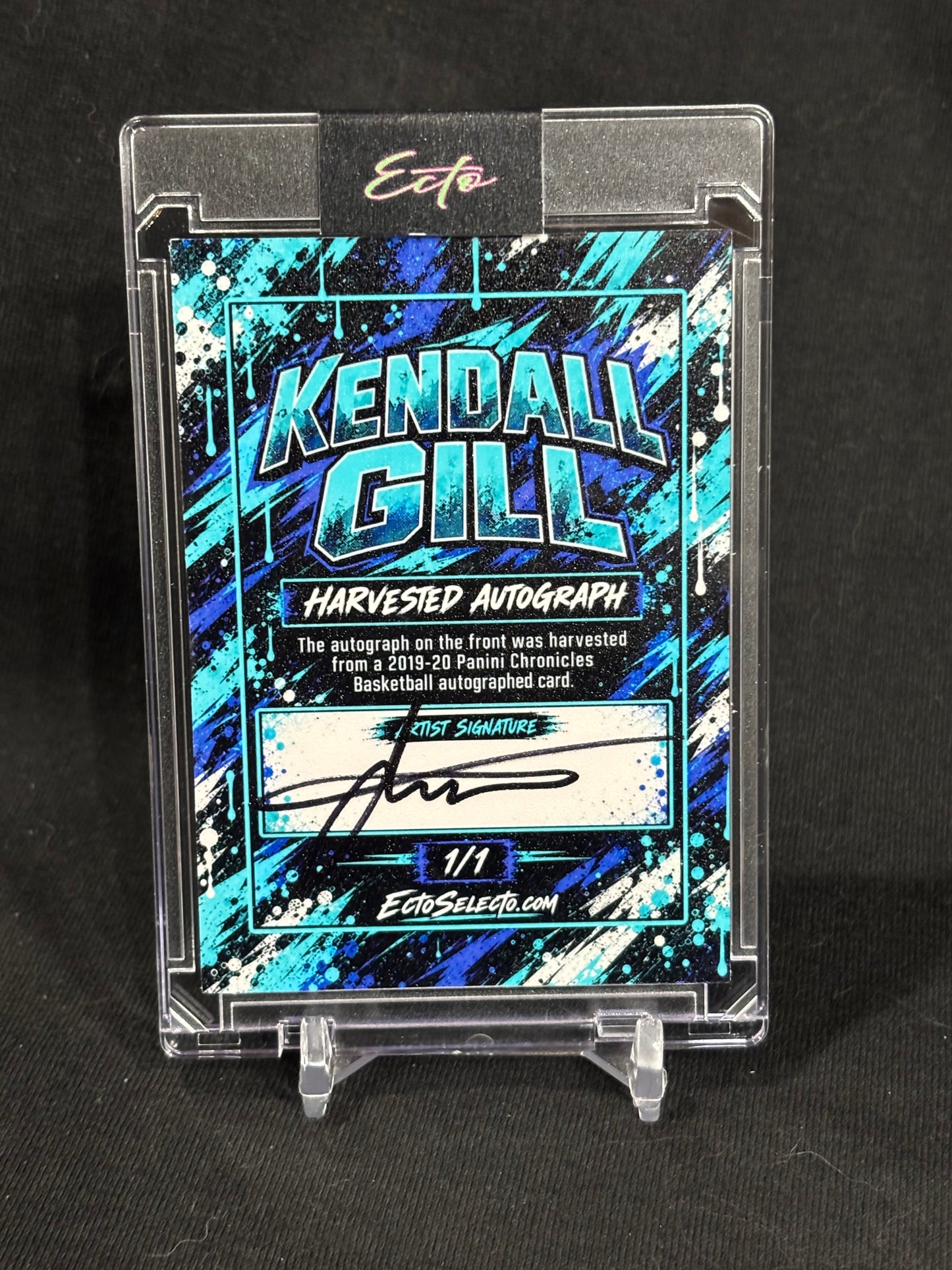 Kendall Gill “Hive Voltage” — 1/1 Harvested Autograph Art Card | Charlotte Hornets