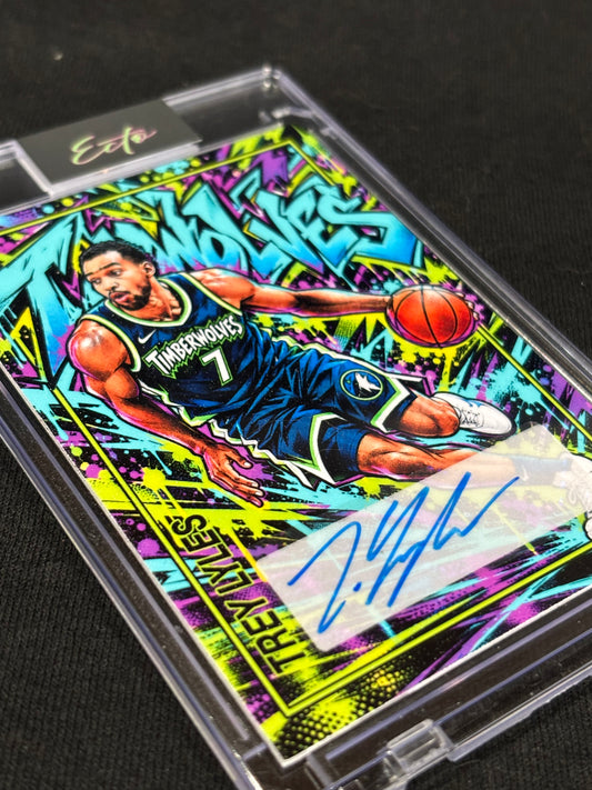 Trey Lyles “Neon Howl” — 1/1 Harvested Autograph Art Card