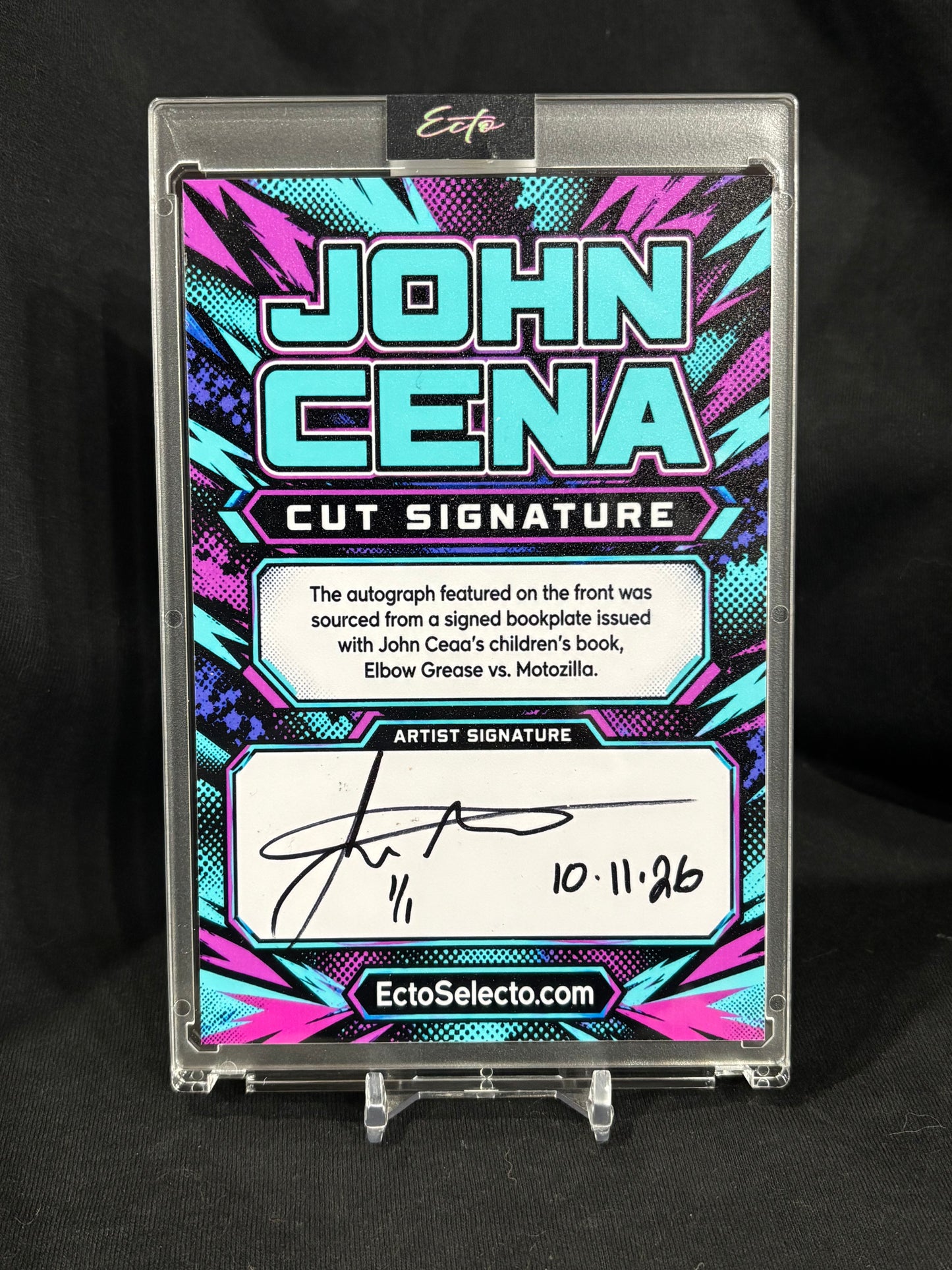 John Cena “Neon Impact” — 1/1 Cut Signature Art | 4×6