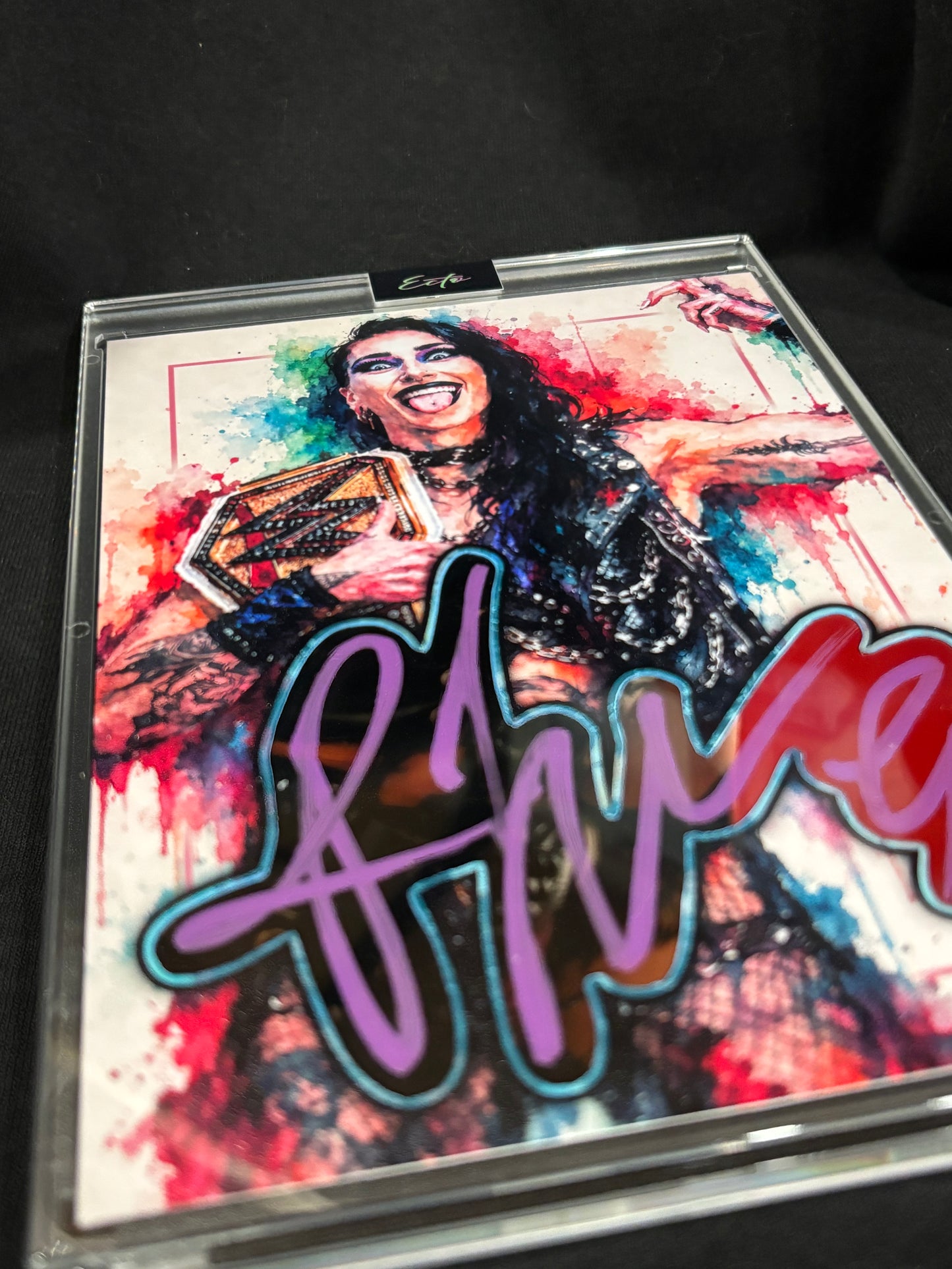 Rhea Ripley 5×7 Cut Signature Art Card – JSA Witnessed – True 1/1