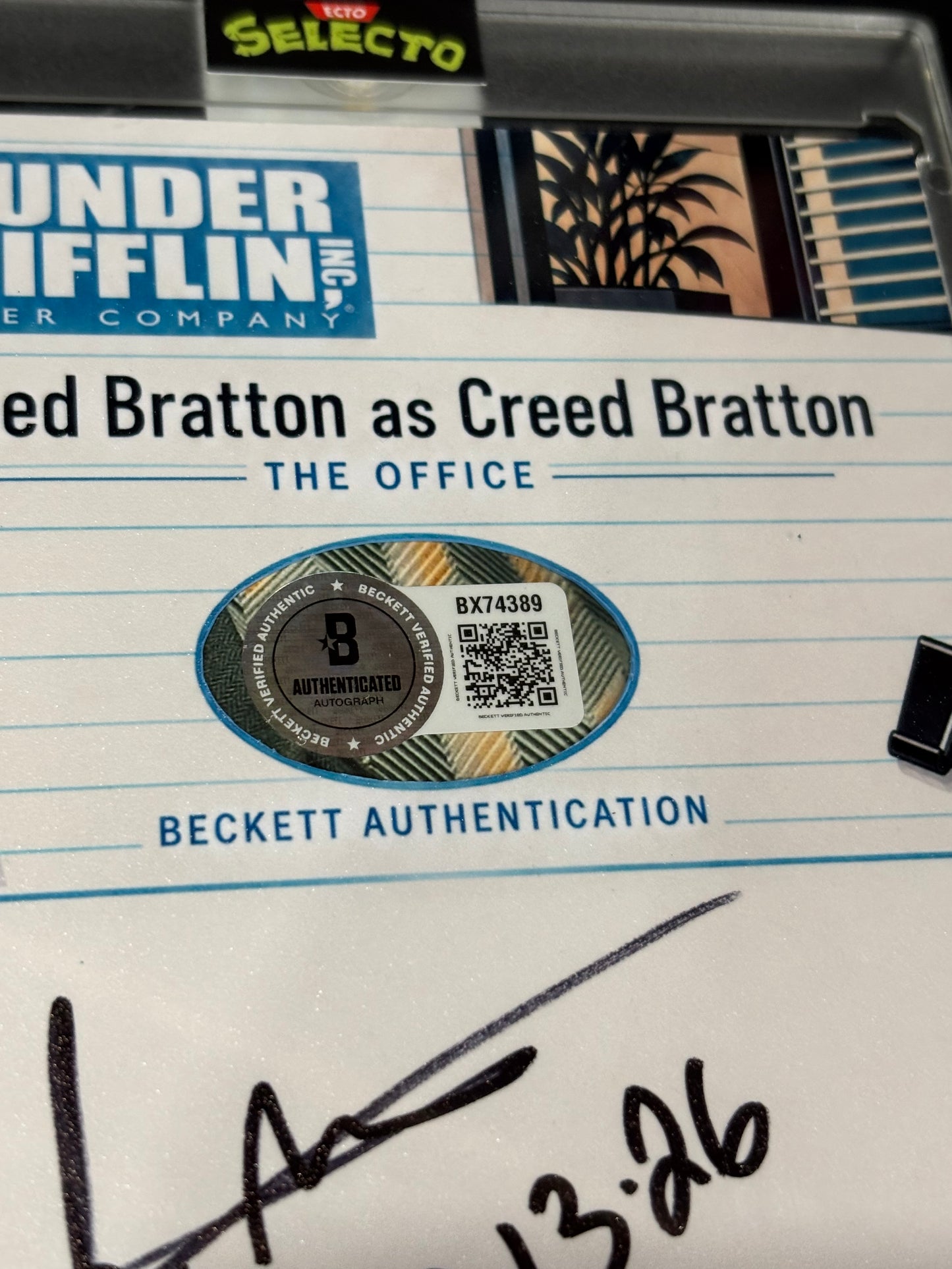 Creed Bratton “BOBODDY” – The Office 4×6 Cut Signature | Beckett | 1/1