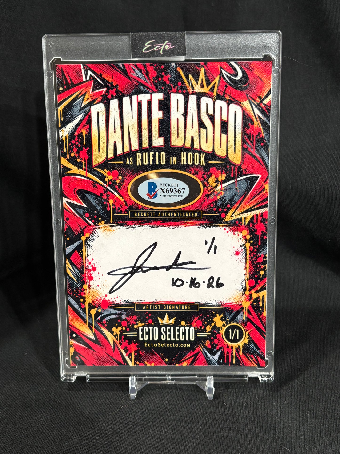Dante Basco as Rufio — Hook 1/1 Cut Signature Art | Beckett Authenticated | 4×6