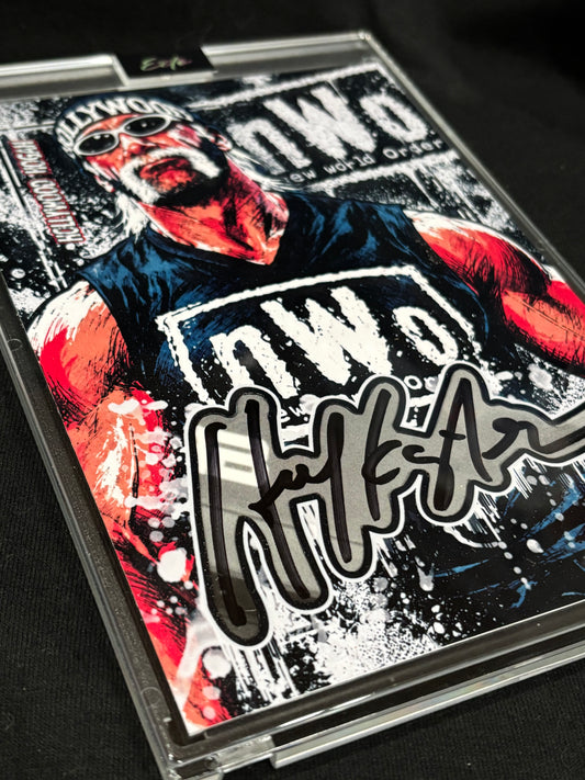 “Hollywood” Hulk Hogan – nWo 5×7 Cut Signature Art | JSA Donor | 1st Edition