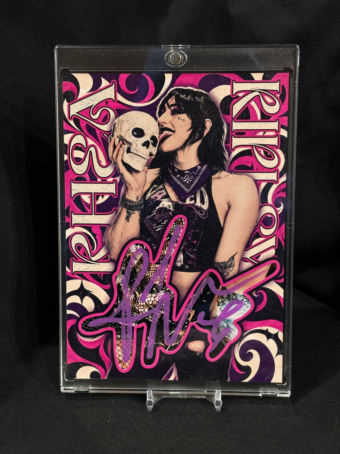 Rhea Ripley “Psychedelic Nightmare” 5×7 Cut Signature – JSA Witnessed – 1/1