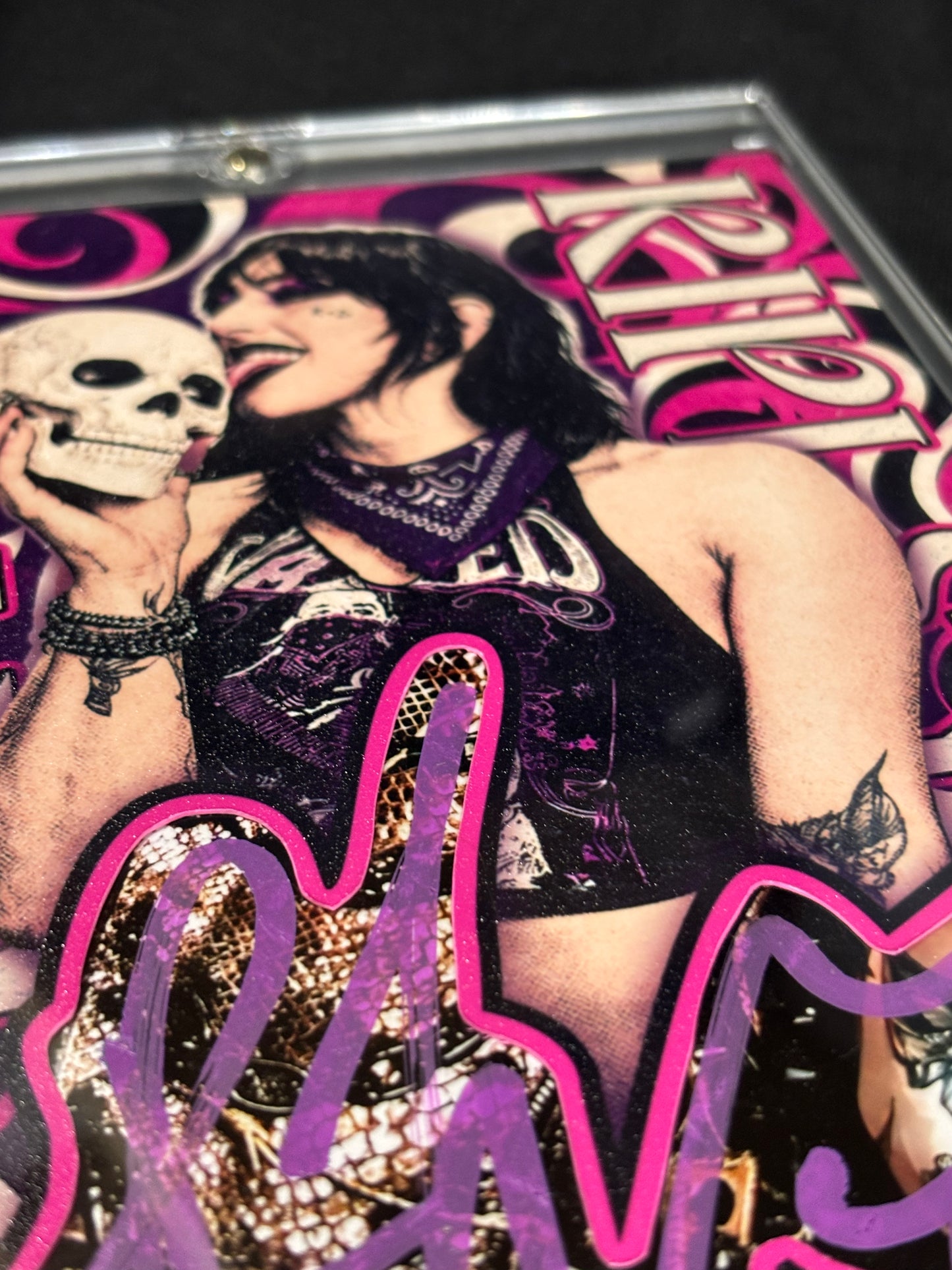 Rhea Ripley “Psychedelic Nightmare” 5×7 Cut Signature – JSA Witnessed – 1/1