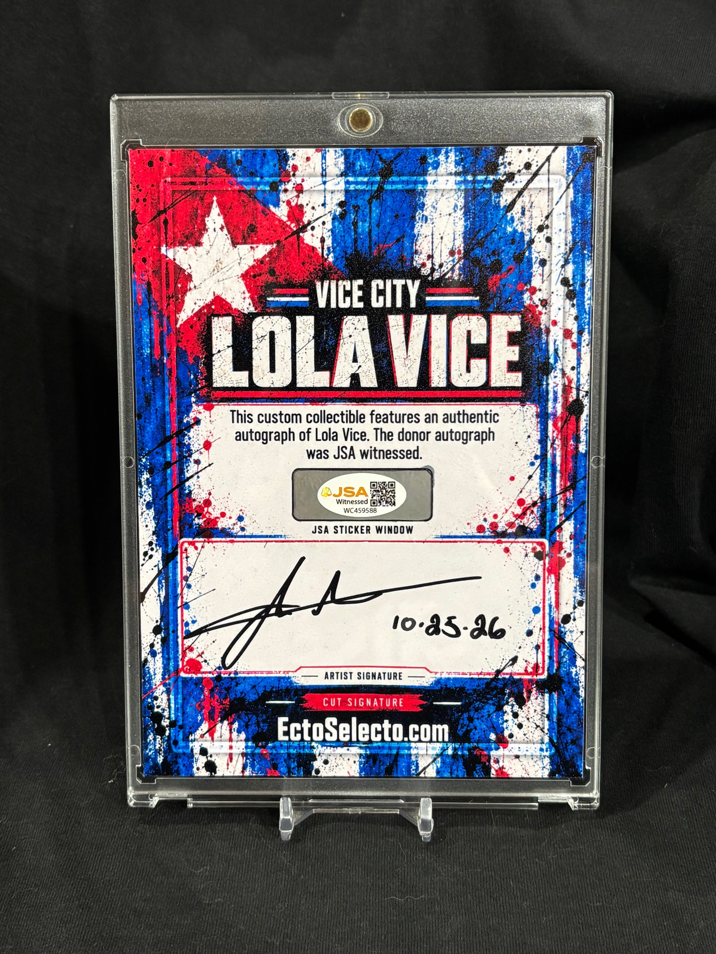 Lola Vice 5×7 Cut Signature – JSA Witnessed Donor Autograph | Ecto Selecto