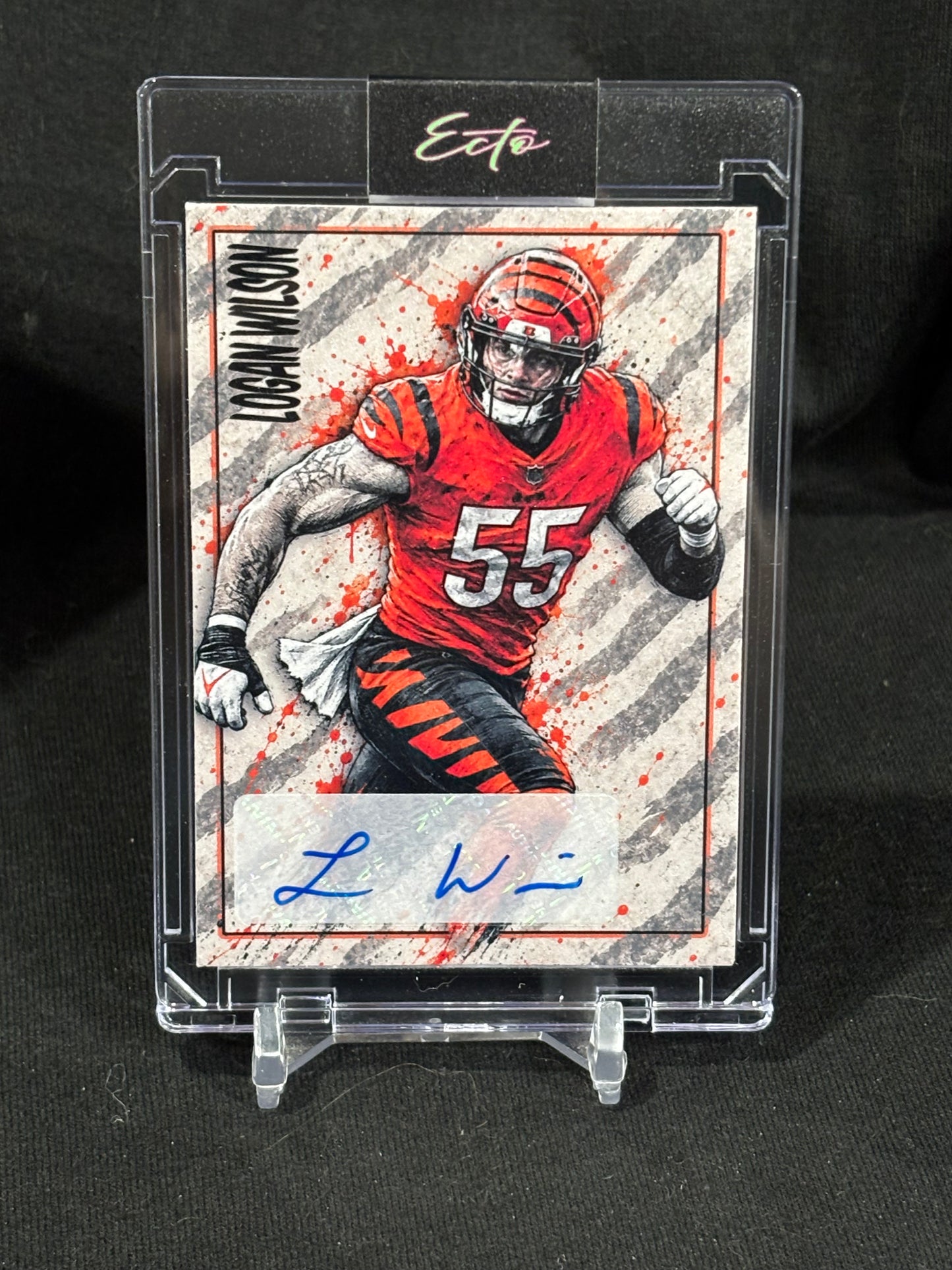 Logan Wilson — 1/1 Harvested Autograph Custom Art Card | Cincinnati Bengals