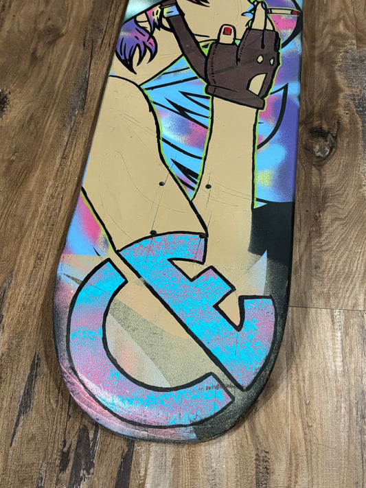 Product title: Smoke Break — Original Painted Reclaimed Skateboard Deck (2016)
