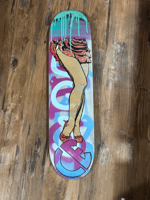 She’s Got Legs — Original Painted Reclaimed Skateboard Deck (2016)