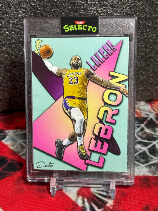 LeBron James Custom Art Card - Lakers - Ecto Selecto Limited Edition /50 - One Touch Case