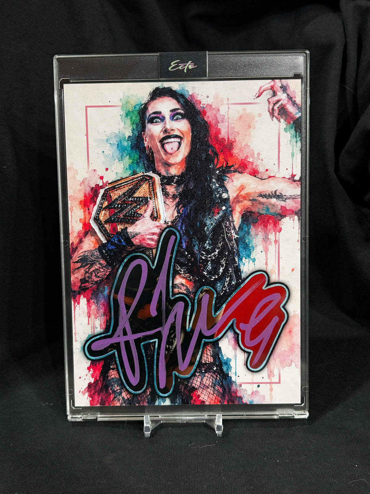 Rhea Ripley 5×7 Cut Signature Art Card – JSA Witnessed – True 1/1
