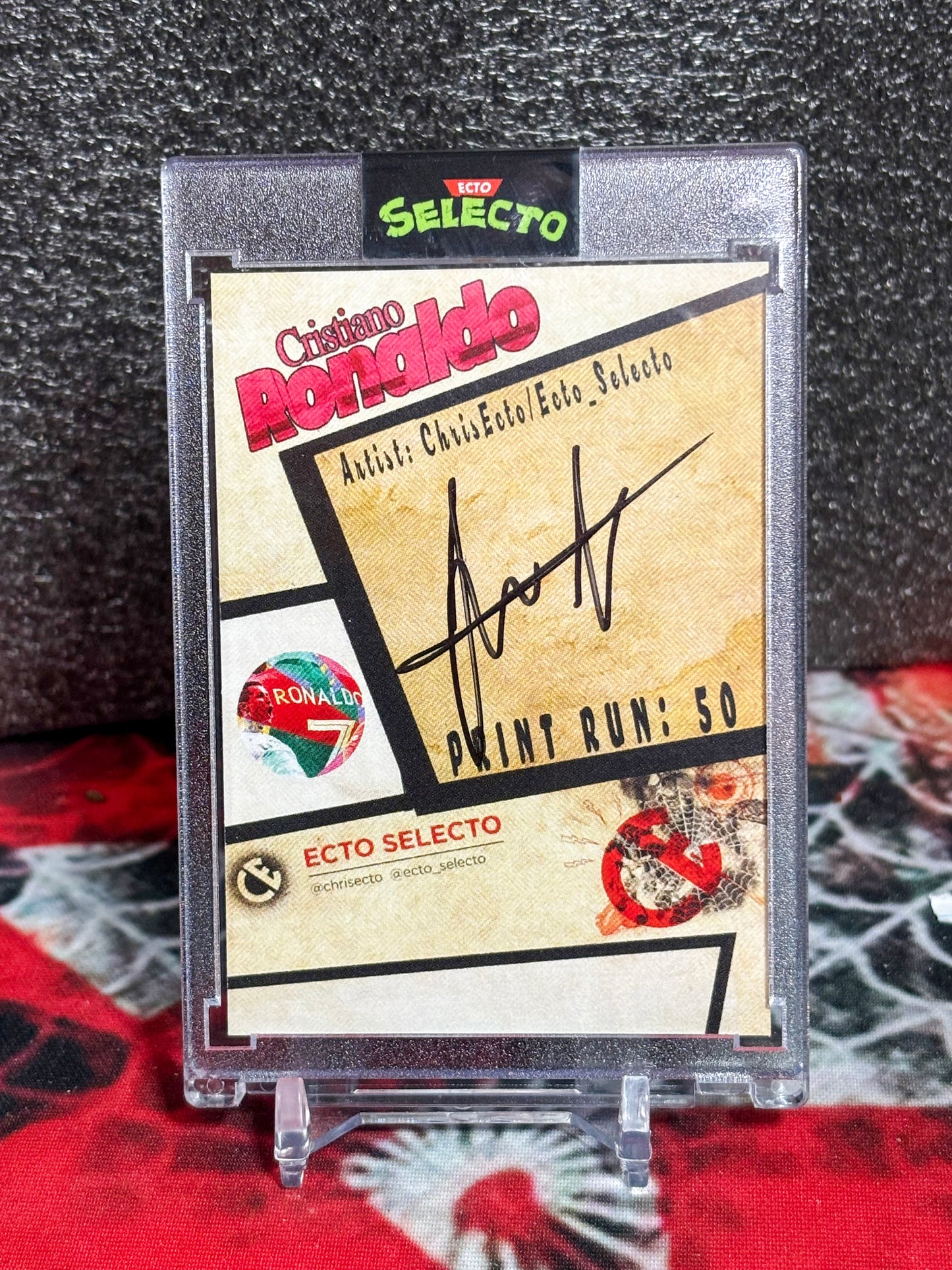 Cristiano Ronaldo Custom Art Card - CR7 - Ecto Selecto Limited Edition /50 - One Touch Case
