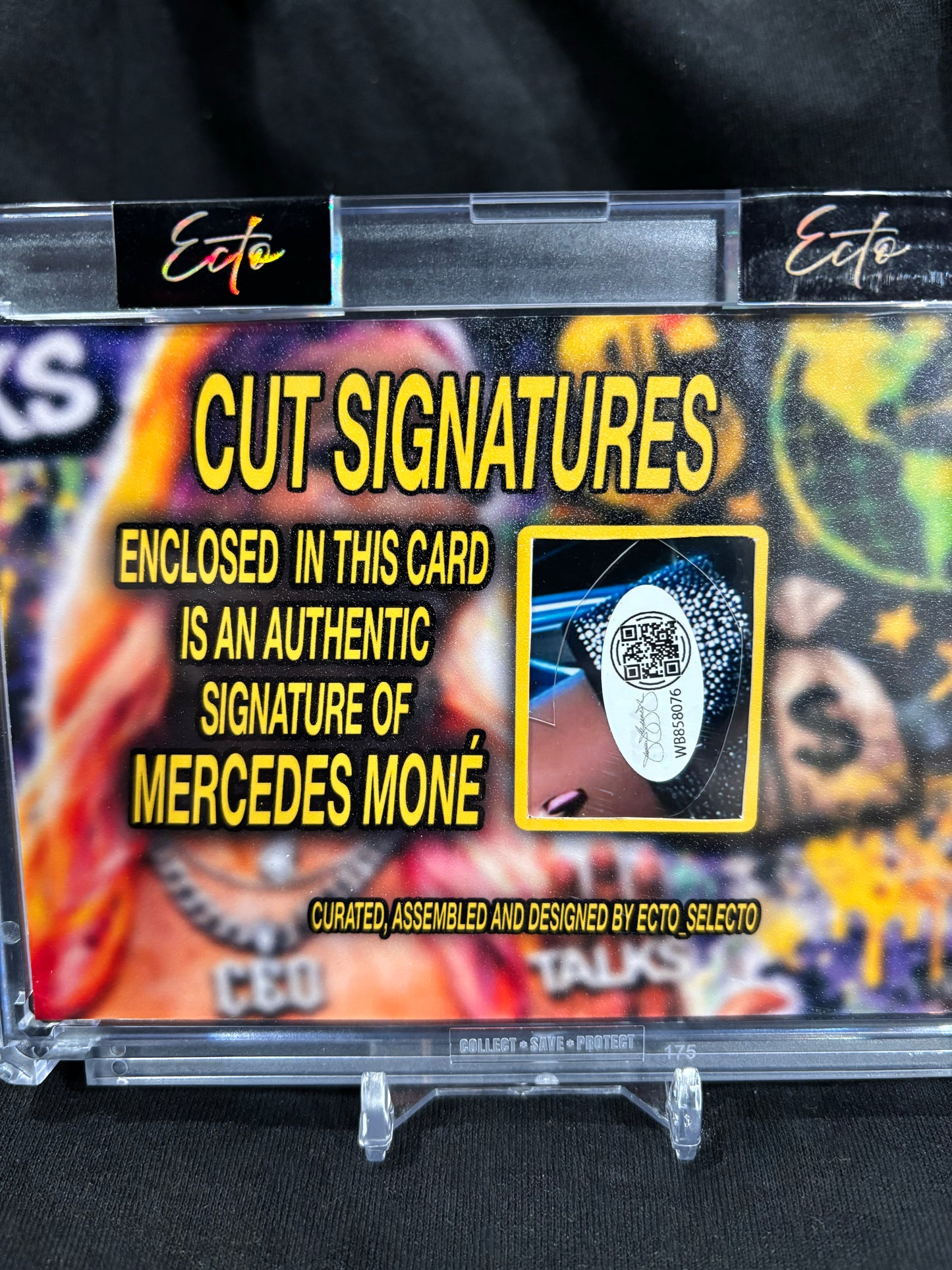 Mercedes Moné – “Money Talks” – Authentic JSA Cut Signature – True 1/1 Custom Art Card (Ecto Selecto)