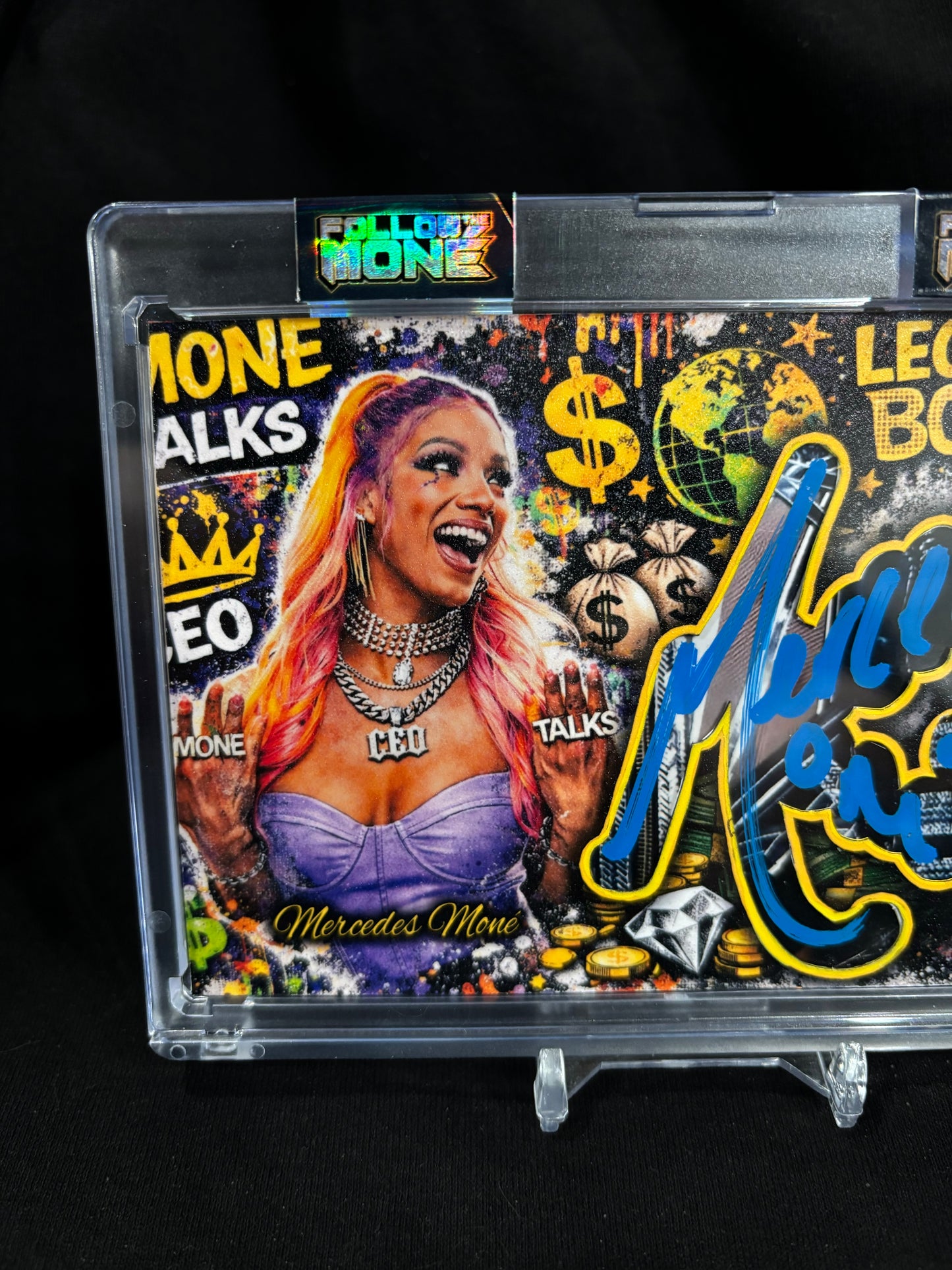 Mercedes Moné – “Money Talks” – Authentic JSA Cut Signature – True 1/1 Custom Art Card (Ecto Selecto)