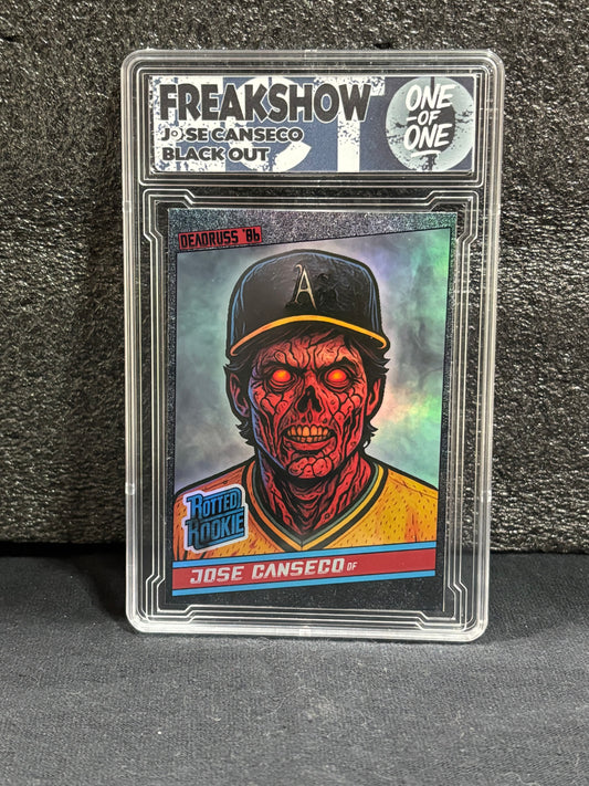 Freakshow – Jose Canseco Blackout (Rotted Rookie 1/1 Custom Art Card)